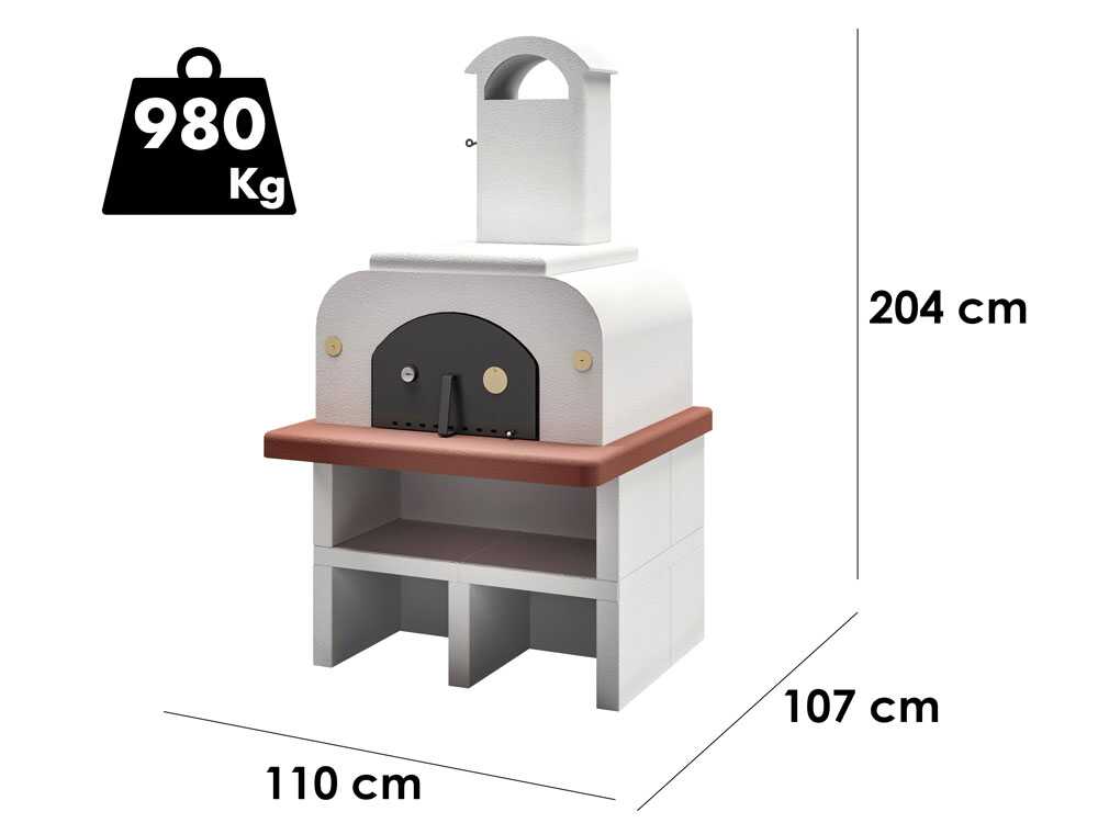 Palazzetti Easy Medium mit Unterbau - Holzbackofen Pizzaofen - Innenraum 77x65 cm