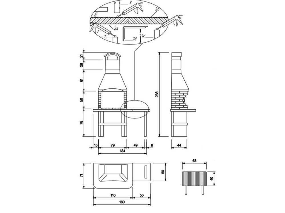 Palazzetti Jesolo 2 - Grillkamin aus Beton