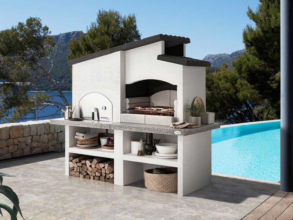 Palazzetti New Zealand 2 - Kombi-Grillkamin mit Holzbackofen aus Beton – Bild 3