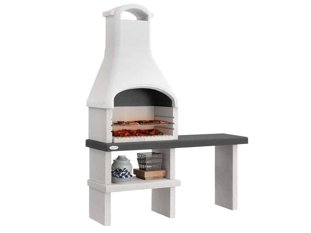 Palazzetti Orlando - Grillkamin aus Beton für Holz und Holzkohle - mit Beistelltisch – Bild 2