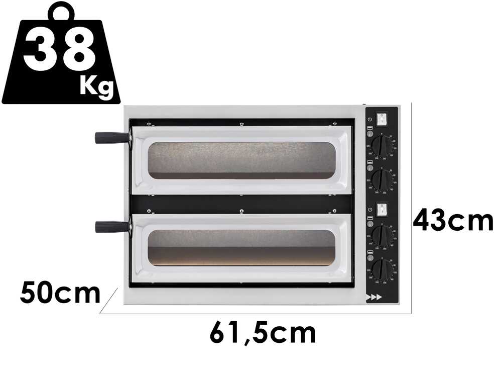 Prismafood SMALL BASIC 2/40 VETRO 4T - Pizzaofen- 4 Thermostate
