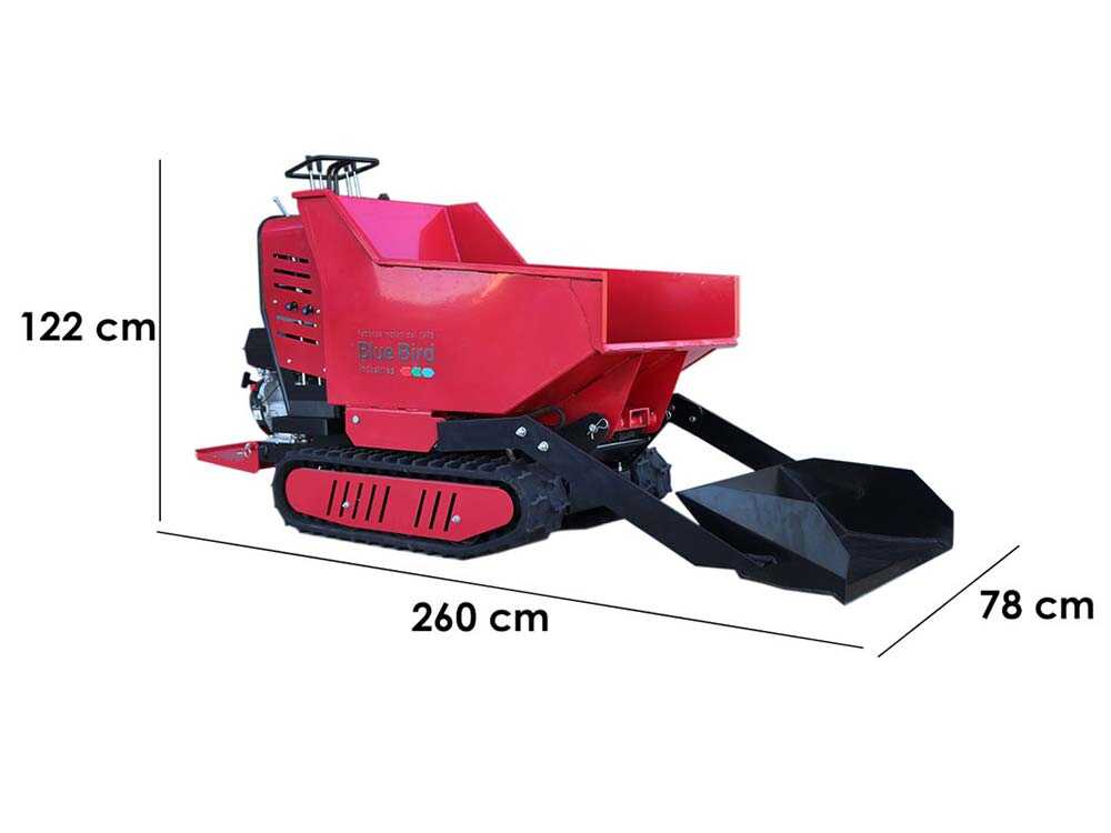 Raupendumper Blue Bird Trasporter 500DL - Hydraulisches Kippsystem, Ladekapazität 500 kg