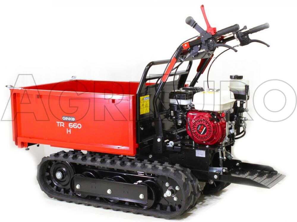 Raupendumper GINKO TR 660 ausziehbare Bordwände, hydraulisches Kippen, Motor Honda GX 200 – Bild 2