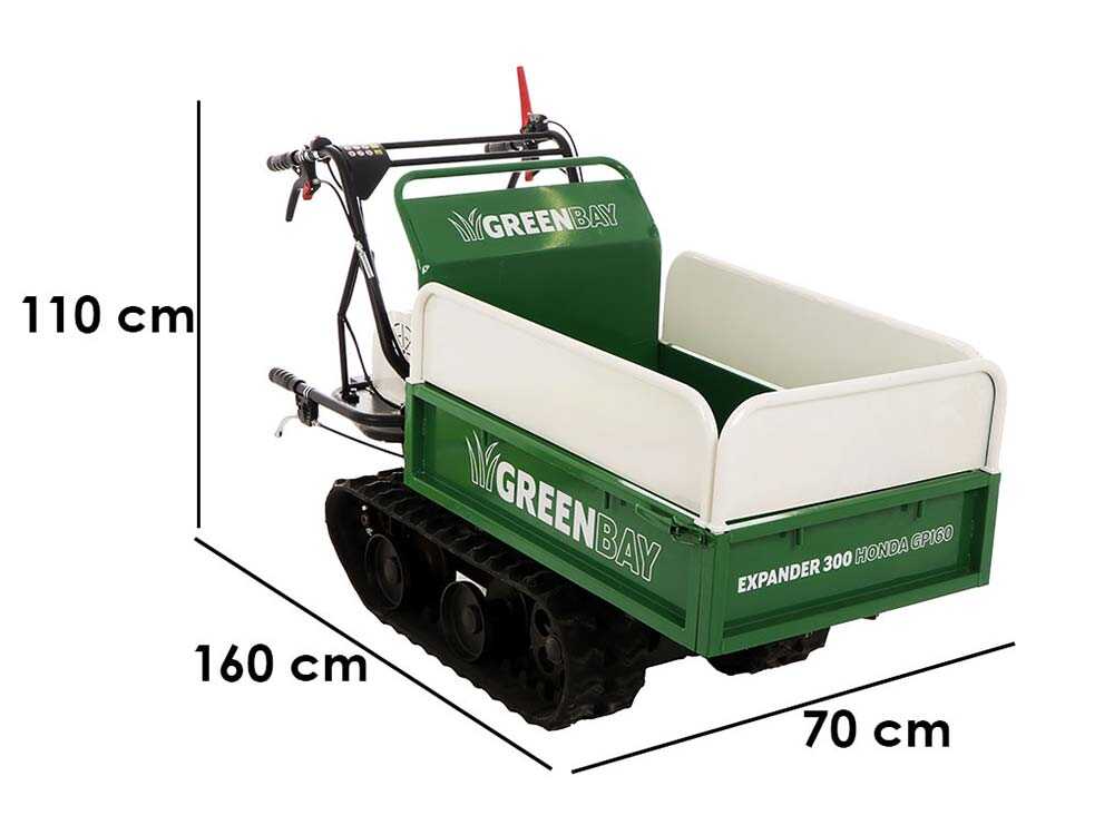 Raupendumper GreenBay EXPANDER 300 - Honda GP160 Motor - ausziehbarer Kasten