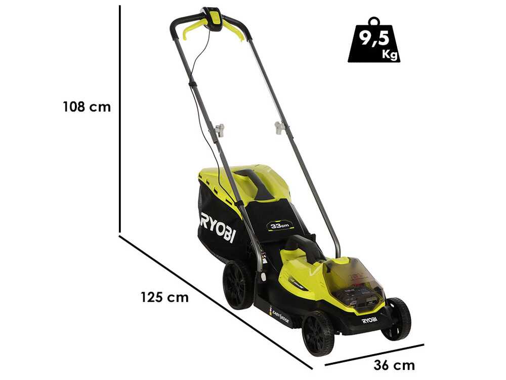 Ryobi RLM18X33B50LT23A – Akku-Rasenmäher- und Rasentrimmer-Set – 18V 5Ah – Schnittbreite 33 cm + 23 cm