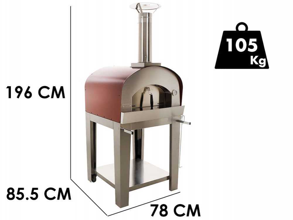 Seven Italy Persefone - Holzbackofen für draußen  - Rot