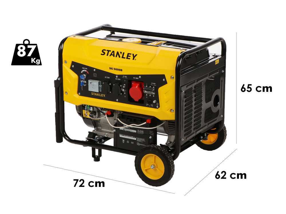 Stanley SG 5600B - Benzin Stromerzeuger - AVR - 5.5 kW - Dauerbetrieb 5.0 kW 400V