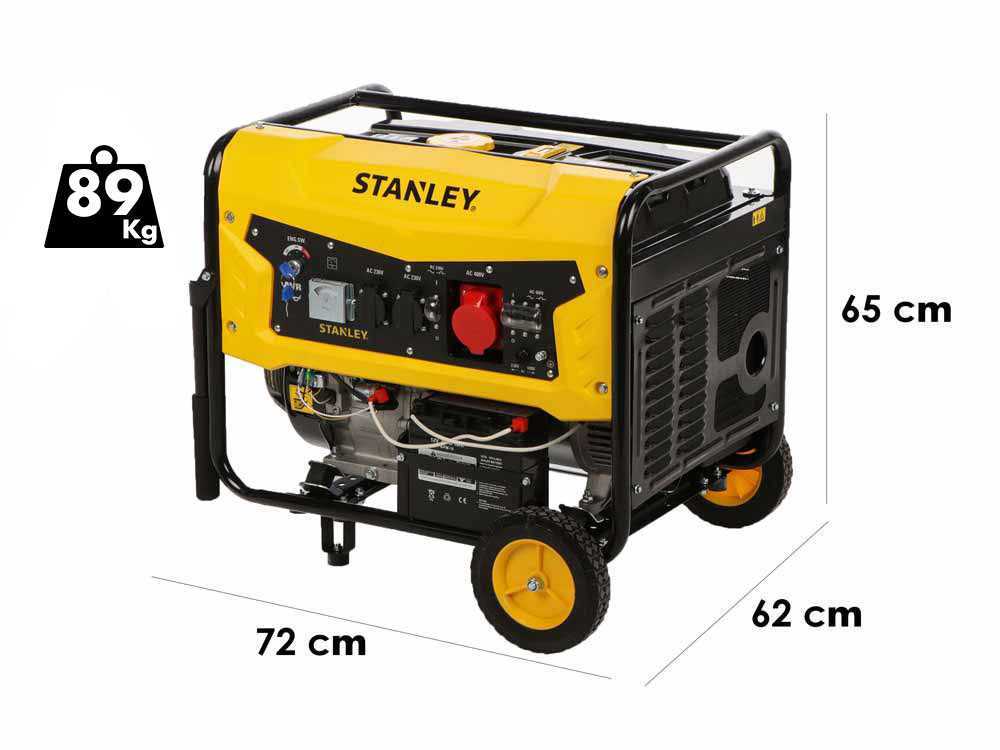 Stanley SG 6500B - Benzin Stromerzeuger - AVR - 6,5 kW - Dauerbetrieb 6 kW 400V