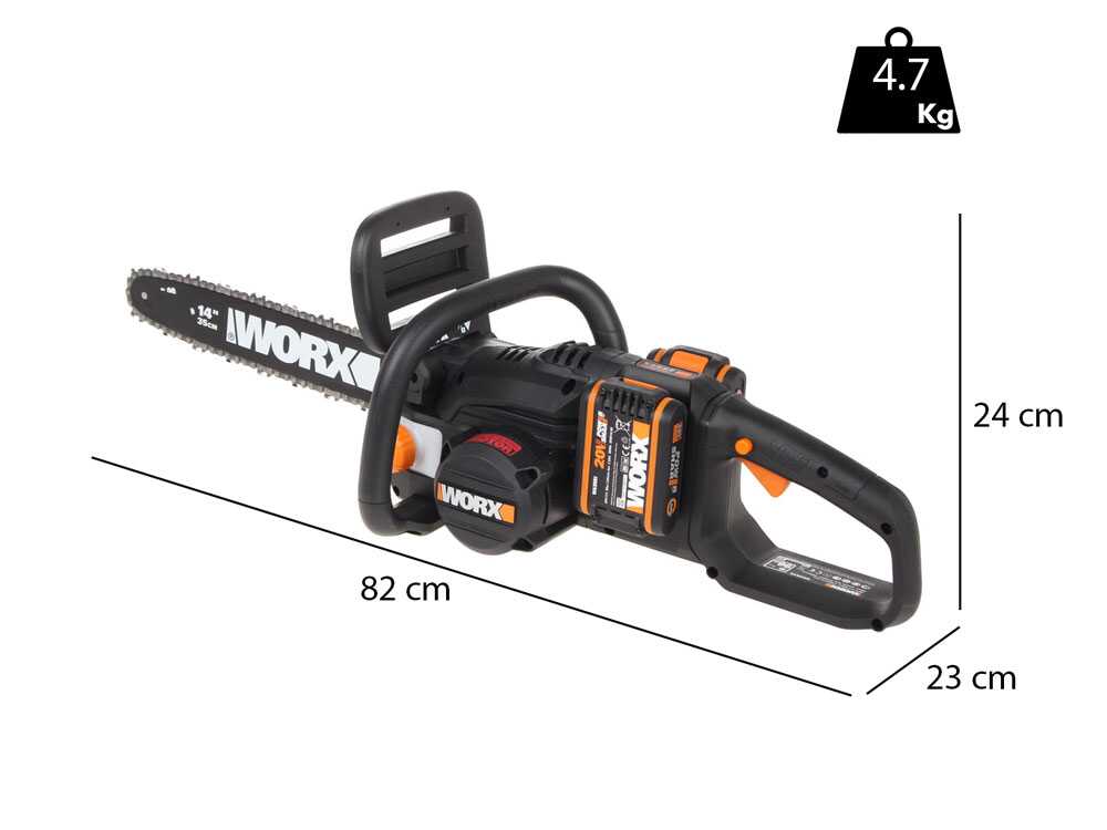 WORX WG384E - Batteriebetriebene Elektrosäge 2x 20V - 2Ah - Schwert 35 cm